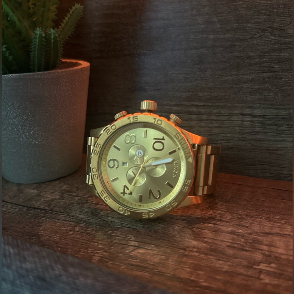 Gold Men's Chronograph Bracelet Watch